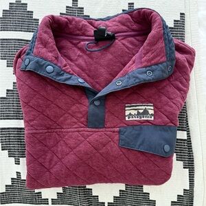 Patagonia Maroon Quilted Snap Pullover